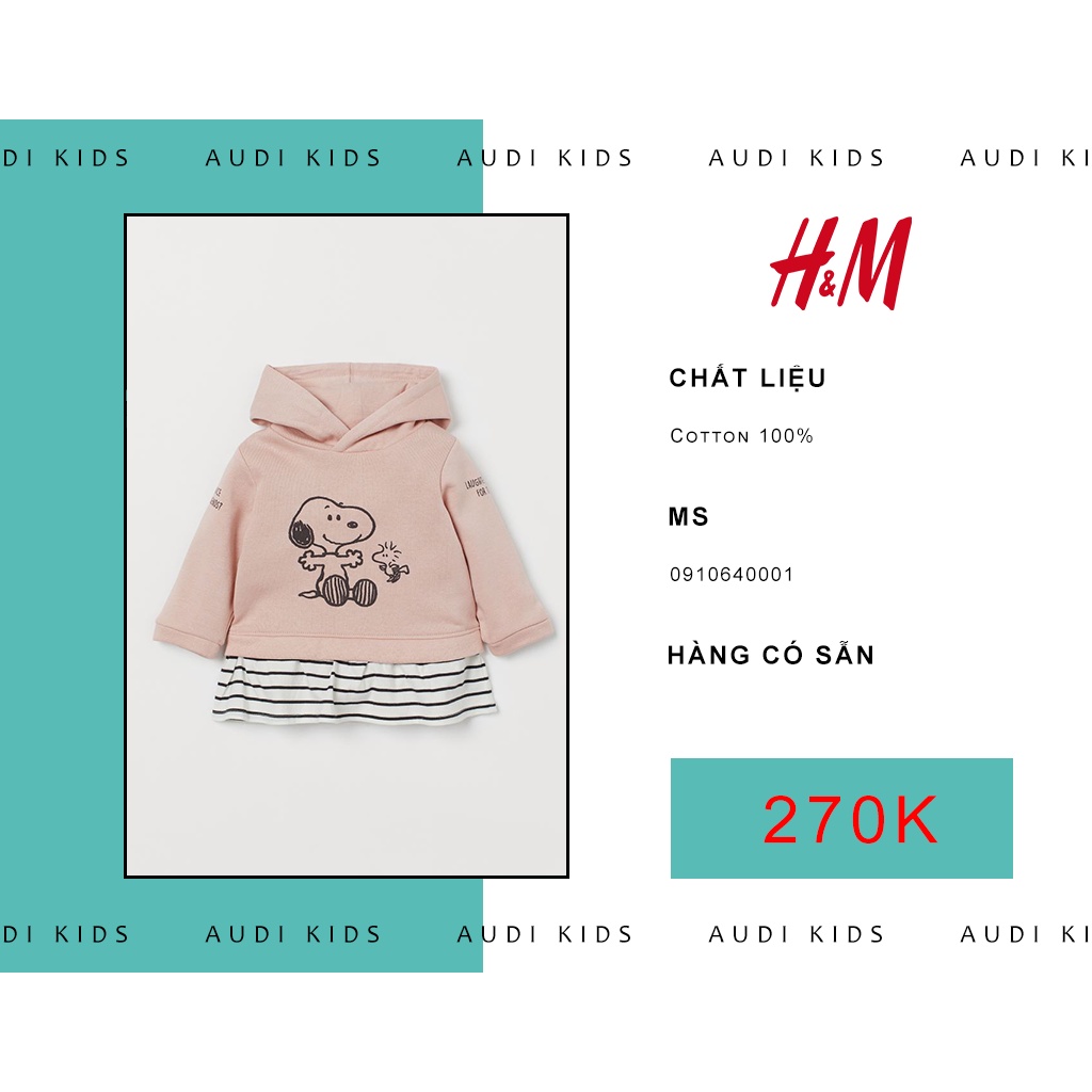 Váy áo hồng dài tay cho bé gái 9 tháng đến 3 tuổi - HM chính hãng