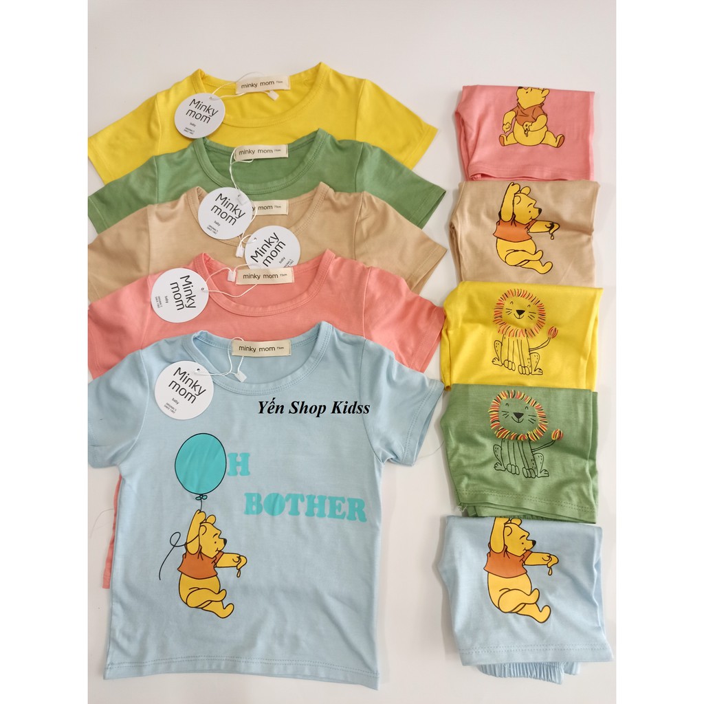 Sale !!! Bộ Cộc Tay Thun Lạnh Họa Tiết Gấu-Sư Tử Cho Bé_Minky Mom (1136 )