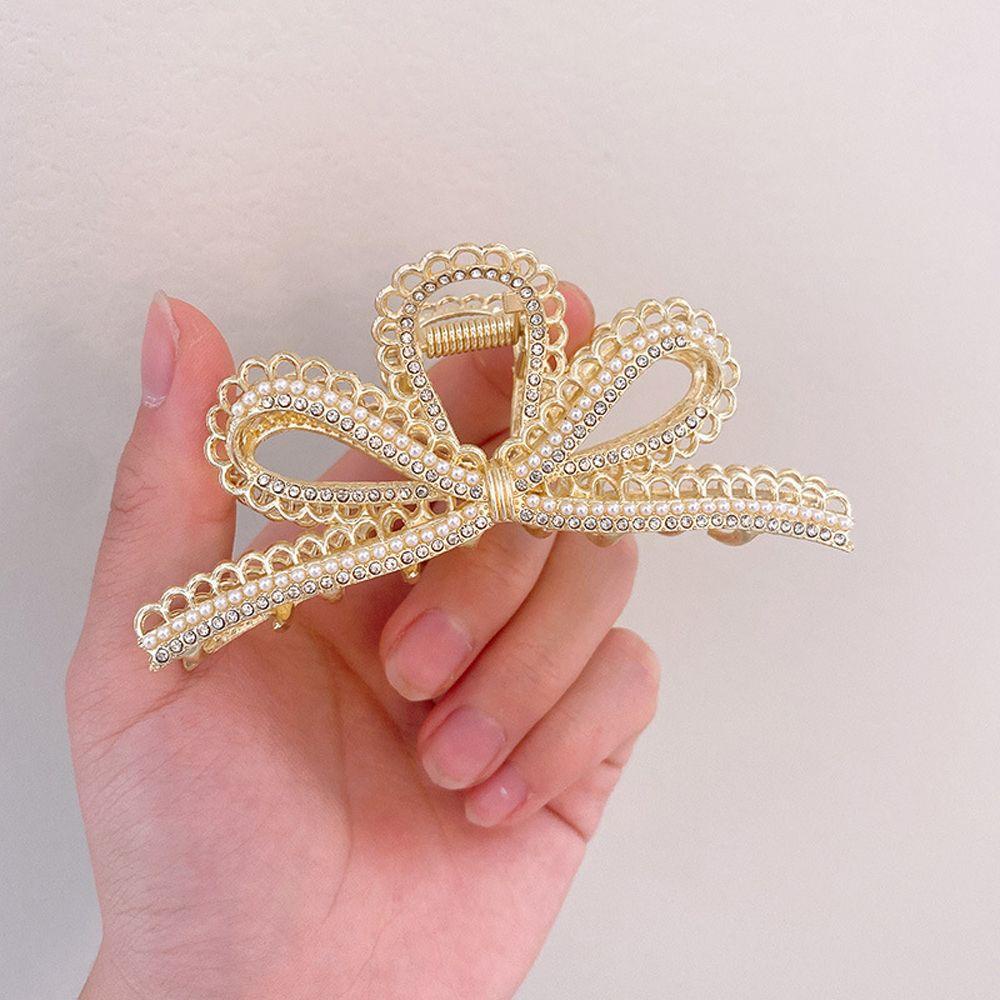 Kẹp Tóc Càng Cua Đính Nơ Phong Cách Vintage Cho Nữ Giá Đỡ