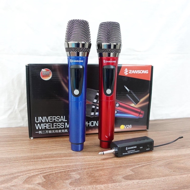 Mic Không dây Cao cấp Zansong V26 cao cấp hát karaoke, hát livestream cao cấp