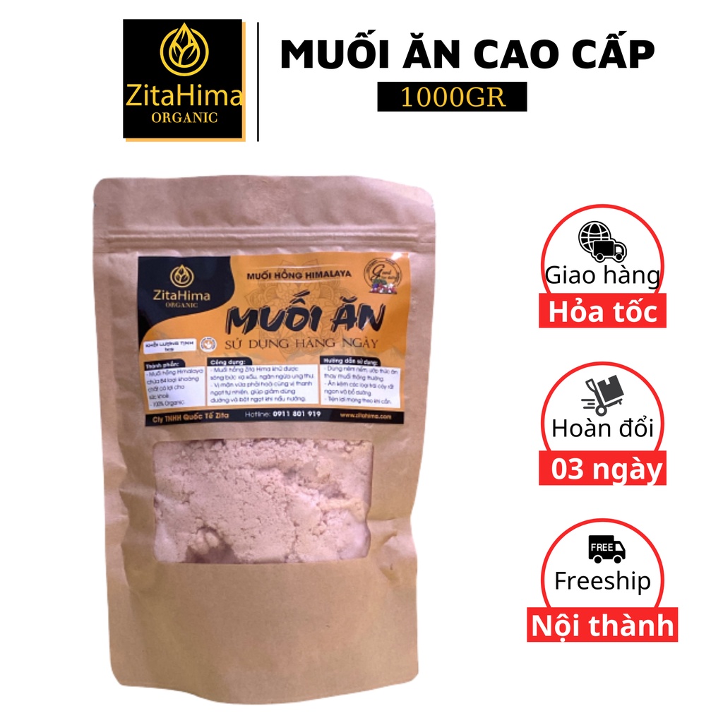 Muối hồng Himalaya 84 loại khoáng chất sử dụng hàng ngày ZitaHima - Hủ 500gr và 1kg