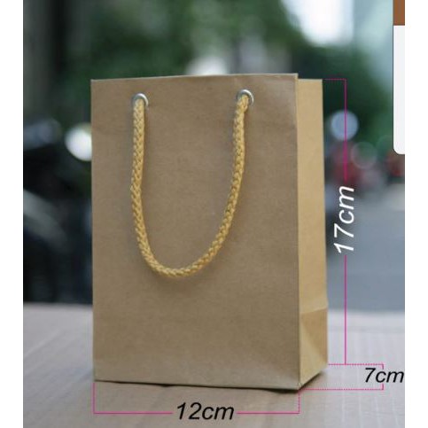 Túi giấy Kraft nhỏ đựng đồ nhỏ gọn size 17x12x7 cm (mẫu 7)