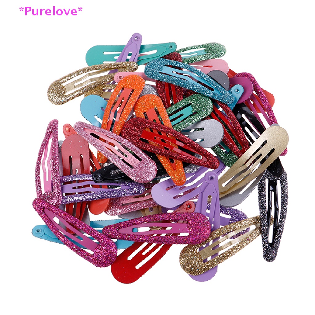Set 10 Kẹp Tóc Kim Loại Lấp Lánh Thời Trang Cho Bé Gái Mới
