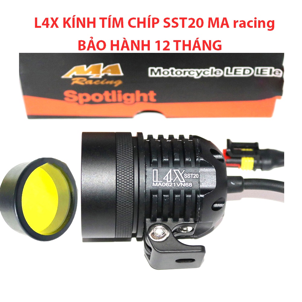 Đèn trợ sáng l4x sst20 MA Racing loại 1 thế hệ mới choá nhôm.hàng siêu đẹp sáng gom.bảo hành 6 tháng