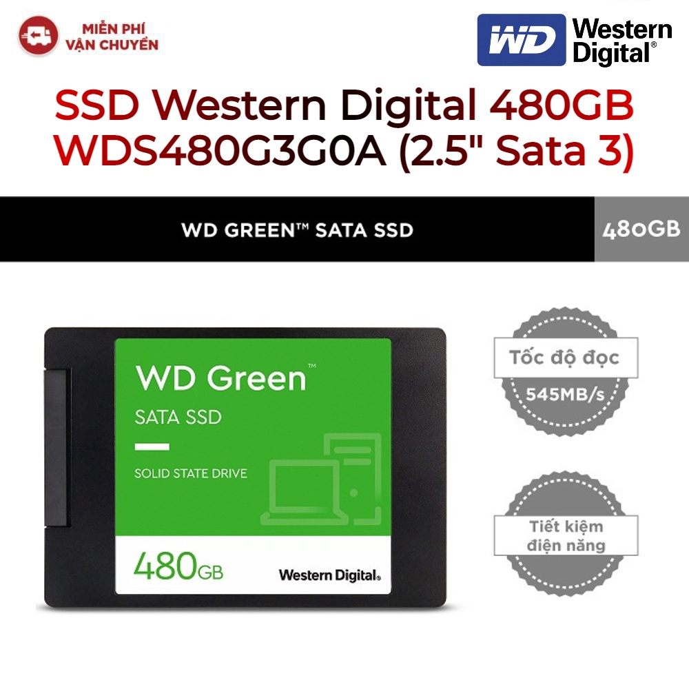 Ổ cứng SSD Western Digital green Sata III 480GB WDS480G3G0A - New version 2022