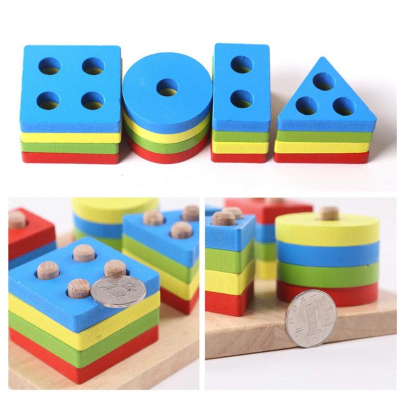 [Mã BMBAU50 giảm 10% đơn 99k] Đồ chơi gỗ BAPKIDS Thả hình khối luồn cọc nhiều màu sắc