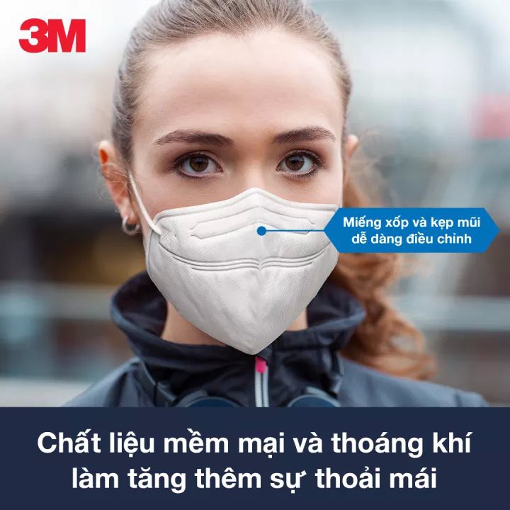 Khẩu trang hàn quốc 3M Thinksafe, kiểu dáng 3D thời trang, vải kháng khuẩn màu trắng, khẩu trang 3M chính hãng - 3M 9013 | BigBuy360 - bigbuy360.vn