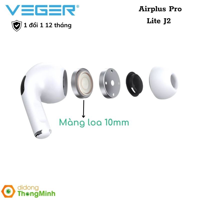Veger Airplus Pro Lite - Tai Nghe True Wireless - HIFI AUDIO CỰC HAY- PIN 6 Tiếng- 1 ĐỔI 1 18 Tháng Chính Hãng
