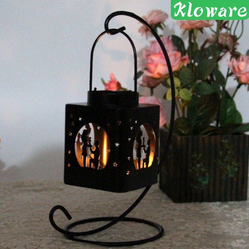 Giá Đỡ Nến Bằng Sắt Thiết Kế Đục Lỗ Lãng Mạn Trang Trí Ngày Valentine