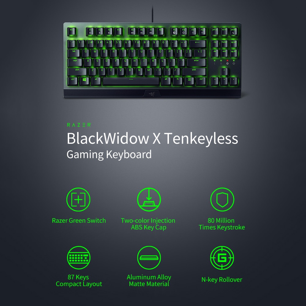 Bàn phím cơ chơi game Razer BlackWidow X Tenkeyless