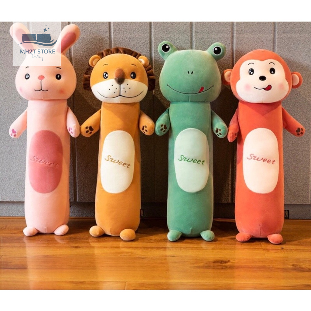 Gối ôm hình thú nghộ nghĩnh đáng yêu , Gấu bông Chất vải mềm mịn nhồi bông gòn MH2T STORE