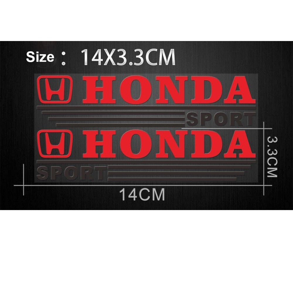 Tem dán gương chiếu hậu ô tô HONDA (Đỏ Đen) - Decal Mirror