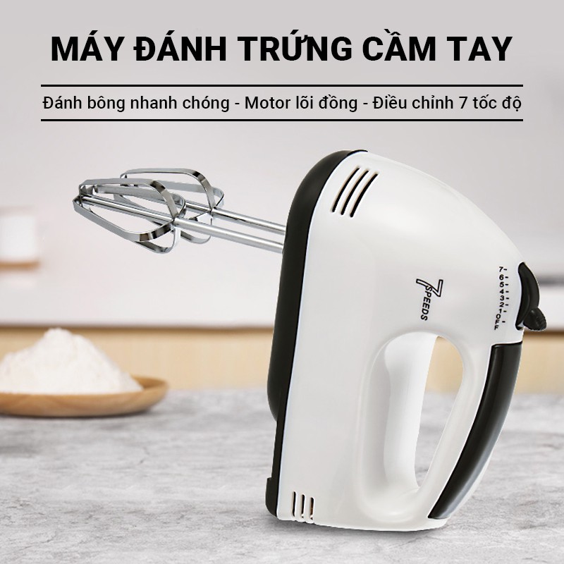 Máy đánh trứng cầm tay HE-133 công suất 180W, 7 tốc độ điều chỉnh dễ dàng, tản nhiệt nhanh, tuổi thọ sử dụng lâu dài