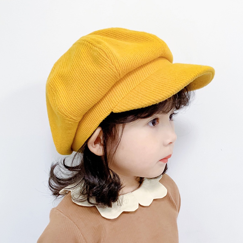 Mũ nồi màu trơn đơn giản giữ ấm thời trang mùa thu đông xinh xắn cho bé gái