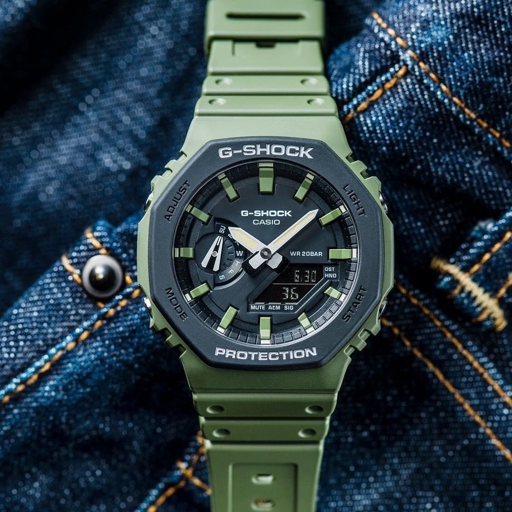 Đồng Hồ Nam Dây Nhựa Casio G-Shock GA-2110-3ADR Chính Hãng - GA-2110SU-3A Carbon Core