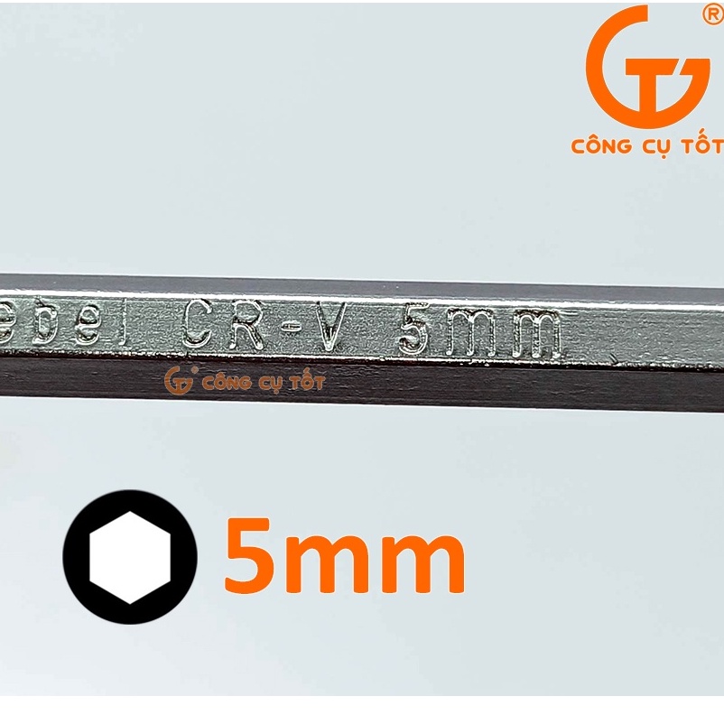 Lục giác thuần chữ L lẻ  thép CrV trắng