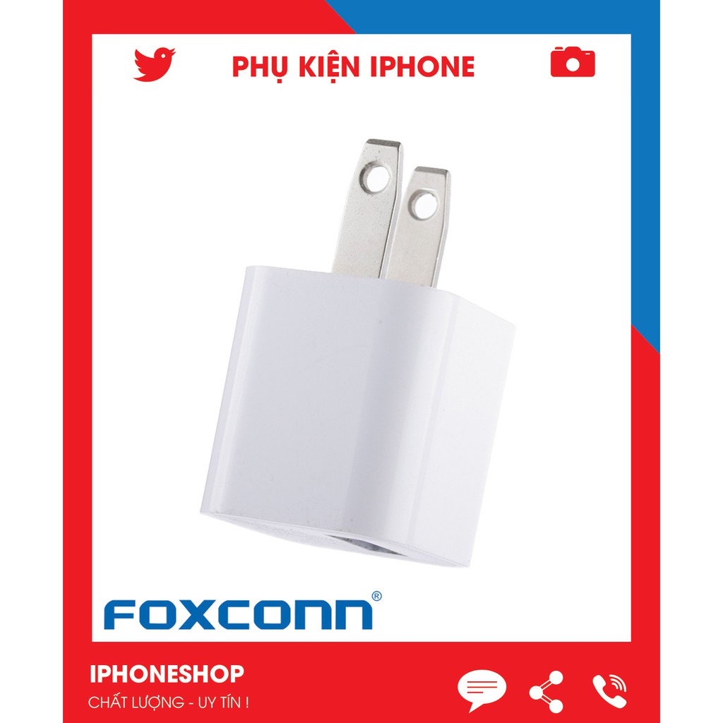 ủ sạc iphone chính hãng 💝foxconn💝 Cục sạc 2a vuông sạc iphone IPad 6/6Plus 7/7g/8plus không hại pin trong không loạn