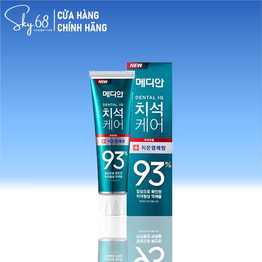Kem Đánh Răng Giúp Giảm Sưng Nướu Và Chảy Máu Chân Răng Hương Trà Xanh Median Dental IQ 93% Breath Care 120g - Xanh Ngọc