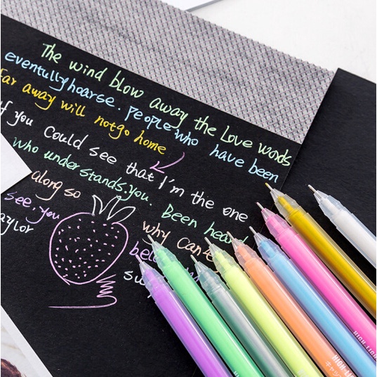 Bút Đánh Dấu Văn Phòng Phẩm 9 Màu Sắc Kích Cỡ Lớn Tiện Dụng