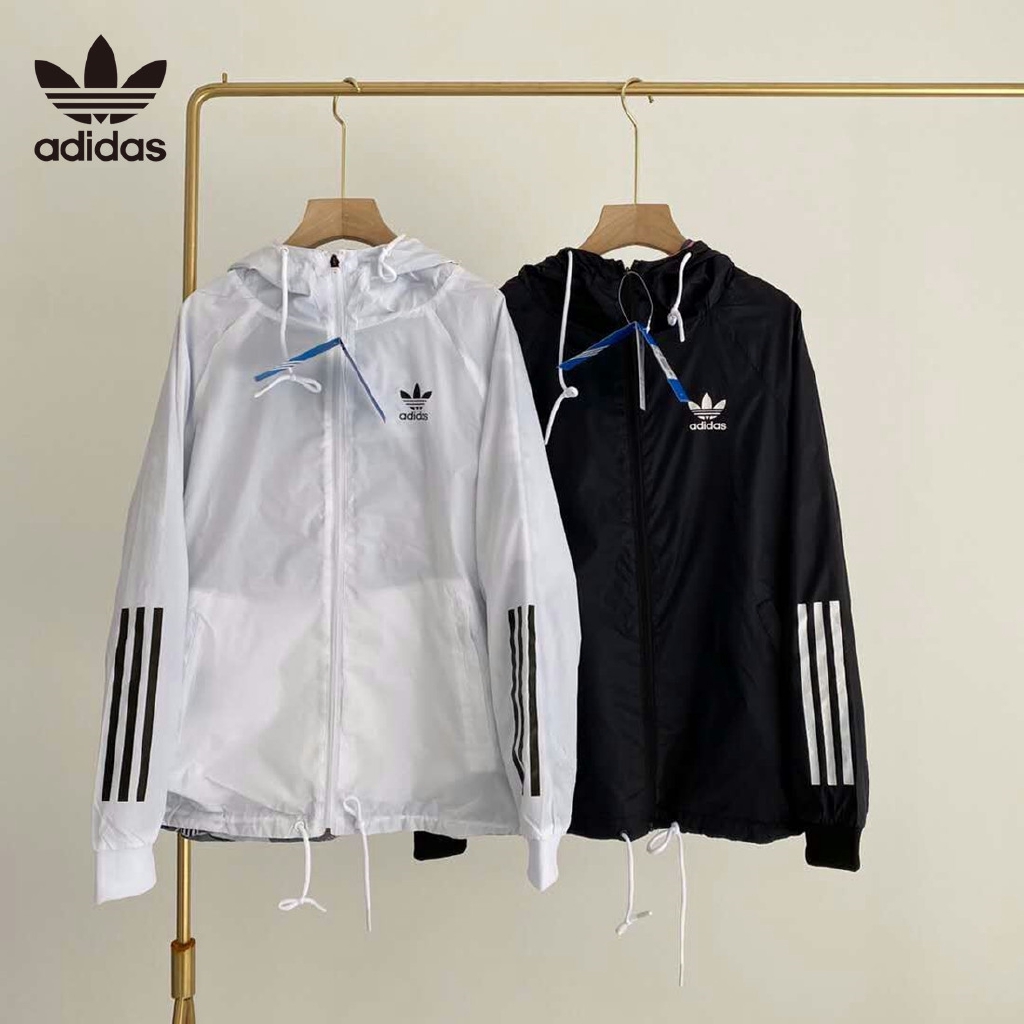Adidas Shamrock Men And Women Three Stripes Double Sided Wear Thin Leather Clothing Style Anti-UV Casual Loose Sun Coat | BigBuy360 - bigbuy360.vn
