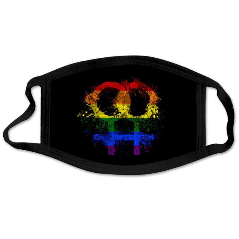 Khẩu trang lụa in kỹ thuật số sọc cầu vồng dành cho nam nữ LGBT