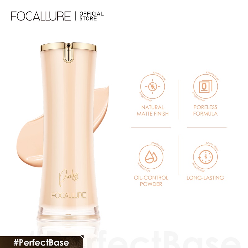 Kem nền dạng lỏng Focallure che phủ lỗ chân lông kiểm soát dầu tự nhiên