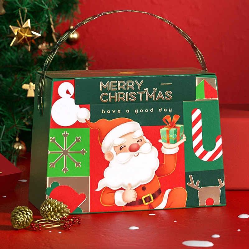 Hộp đựng quà NOEL/ GIÁNG SINH, hộp quà SANTA CLAUS tặng đựng bánh kẹo, nước hoa mini, trang sức- Khách tự gấp hộp