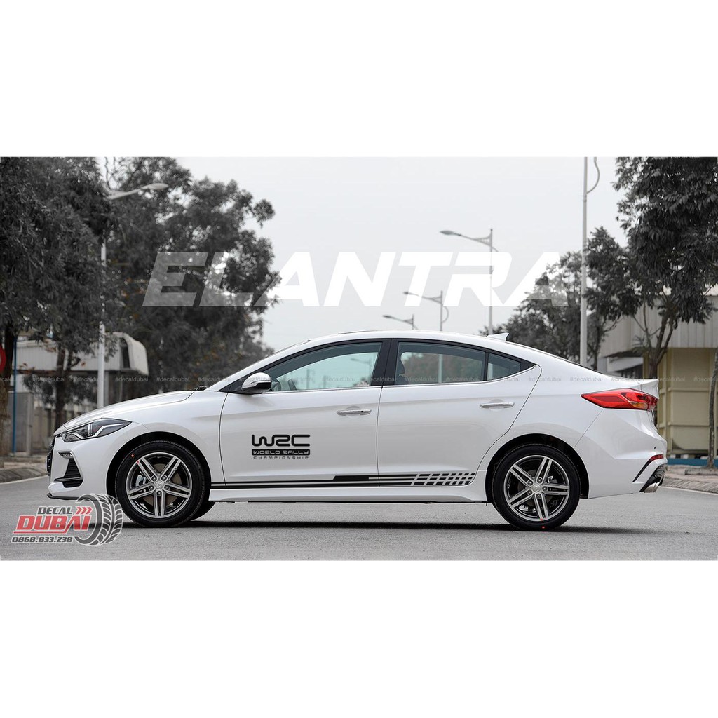 Tem Dán Xe Hyundai Elantra Màu Trắng Thể Thao WRC