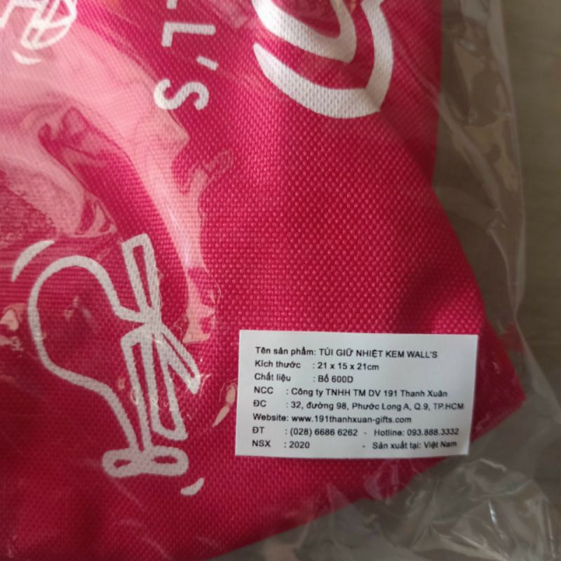 TÚI GIỮ NHIỆT - hàng khuyến mãi kem Wall's