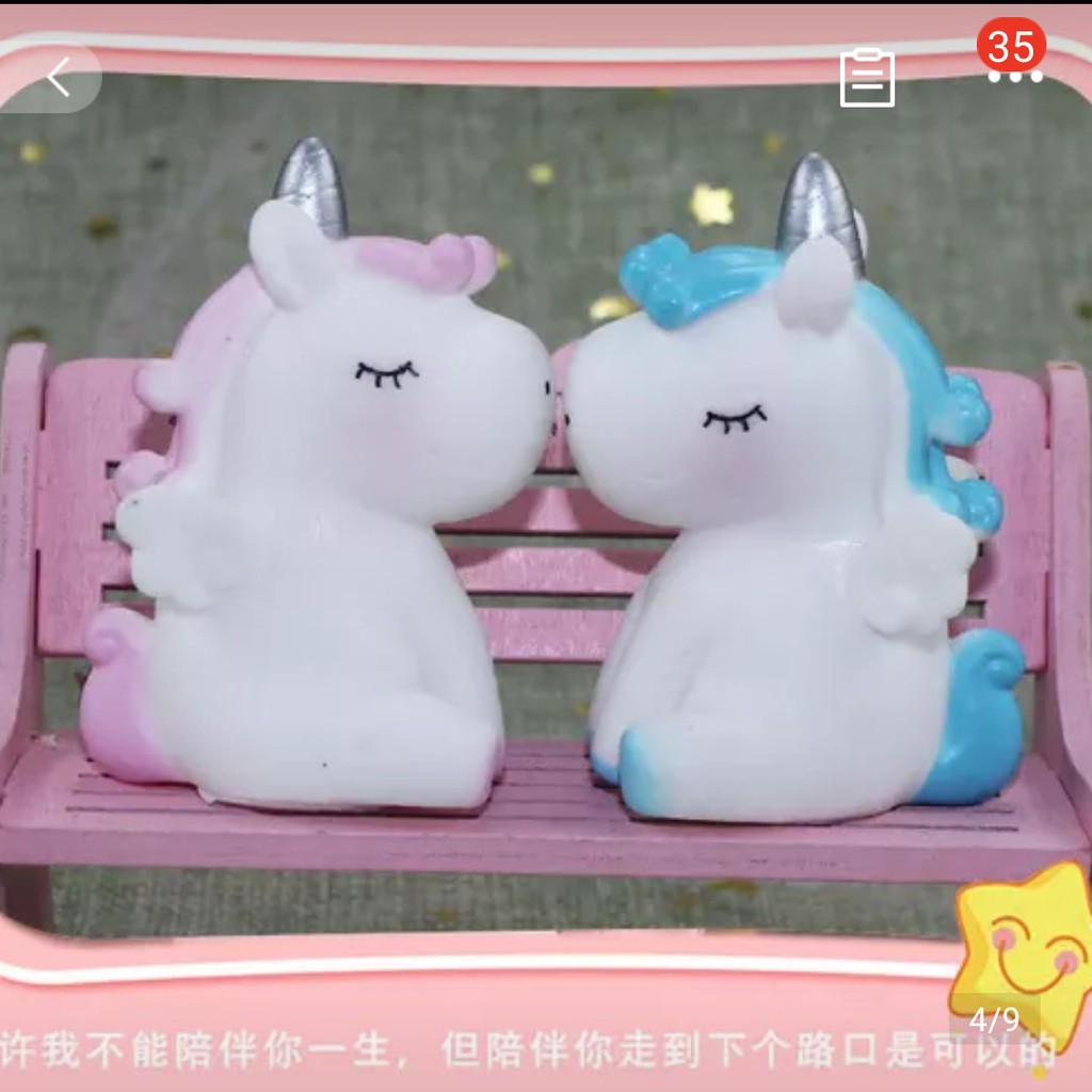 con vật trang trí bánh sinh nhật [FREESHIP] ngựa uni 1 sừng
