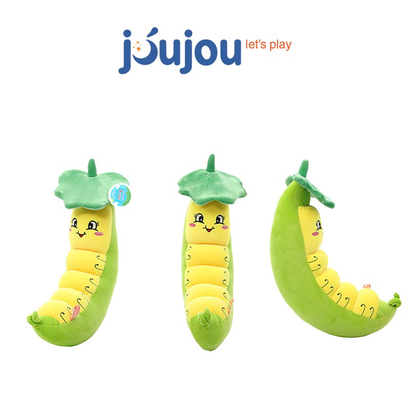 Gấu bông gối ôm sâu đậu cute size 60120cm cao cấp Joujou mềm mịn dễ thương cho bé