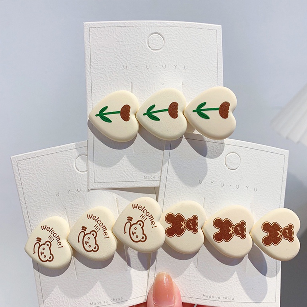 Kẹp tóc bằng acrylic hình hoa tulip/gấu dễ thương cho bé gái