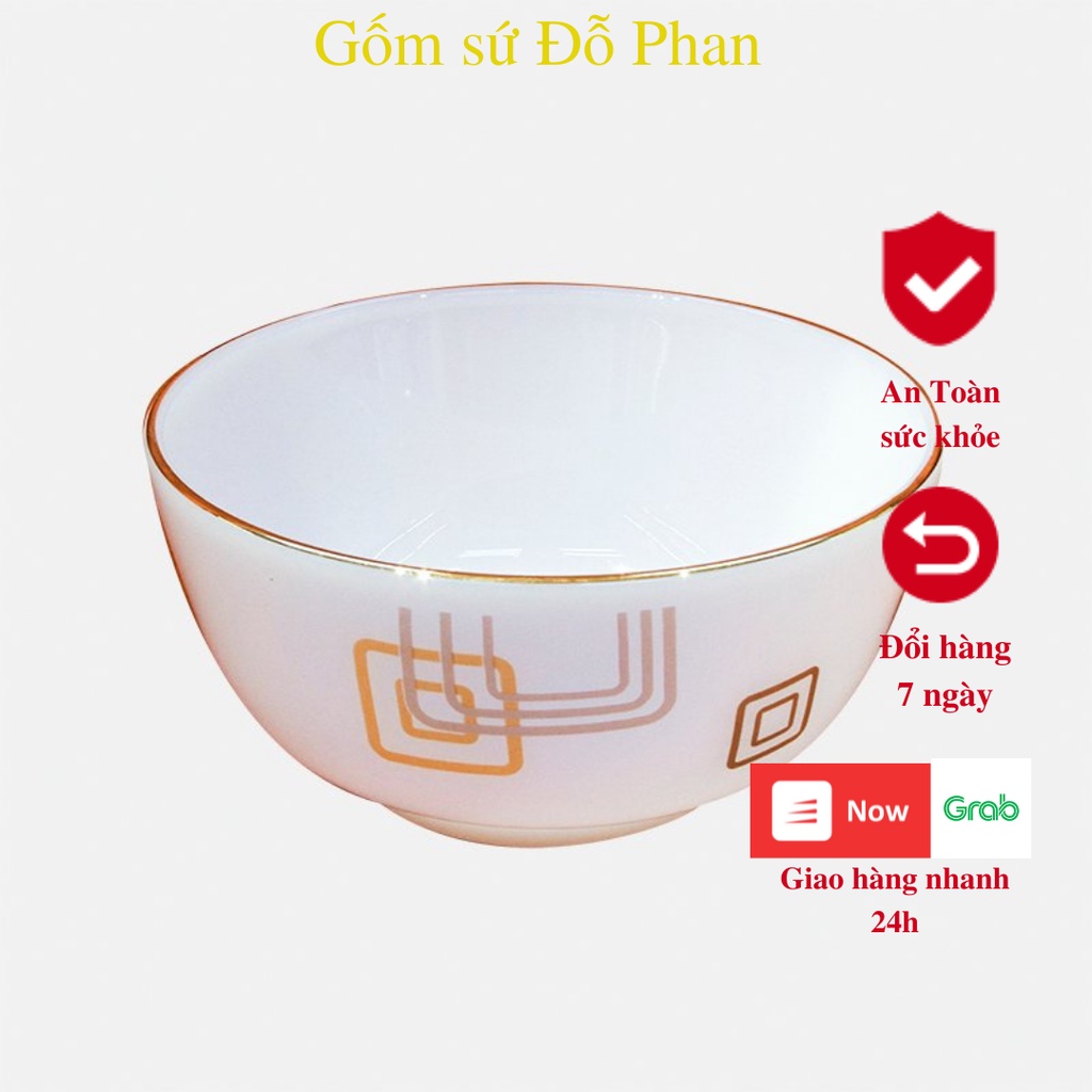 Bát ăn cơm Sứ Mỹ Thủy Tinh Ngọc Hoa Ô Vuông hiện đại Siêu Đẹp ảnh chụp và video thật 100%