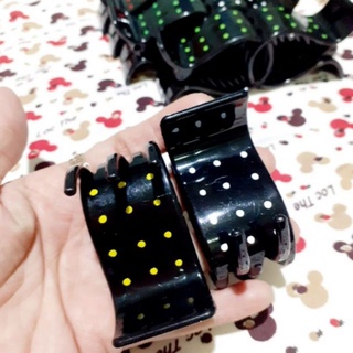 Sale Kẹp tóc 5 răng đen chấm bi màu