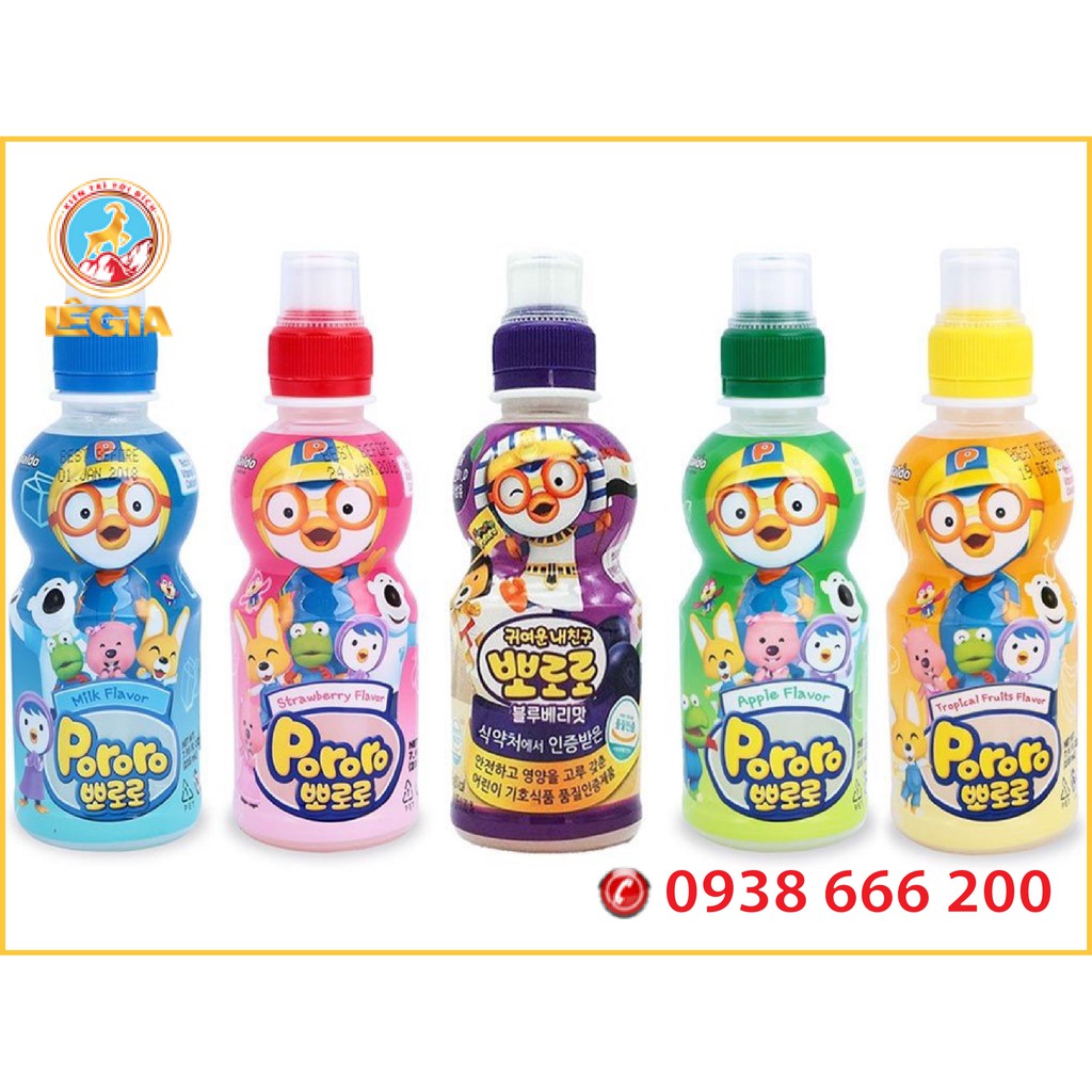 NƯỚC TRÁI CÂY PORORO THÙNG 24 CHAI (MIX 5 VỊ NGẪU NHIÊN)