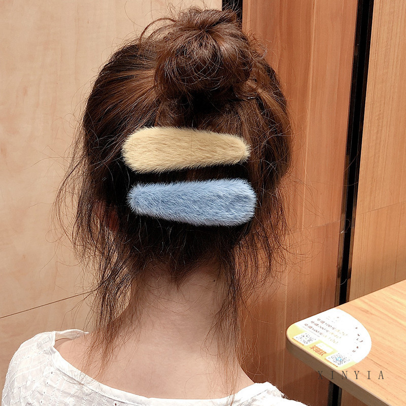 Kẹp Tóc Phối Lông Kiểu Dáng Xinh Xắn Dành Cho Bé Gái