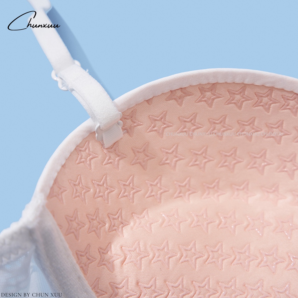 Áo cúp ngực đệm kép hình sao chống tụt dây lưng phối ren nâng ôm đẩy ngực ChunXuu - AV53