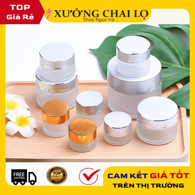 Hũ Chiết Mỹ Phẩm ❤ GIÁ RẺ NHẤT ❤ Hủ đựng kem thủy tinh mờ 5g,10g,15g,20g,30g,50g, phụ kiện du lịch