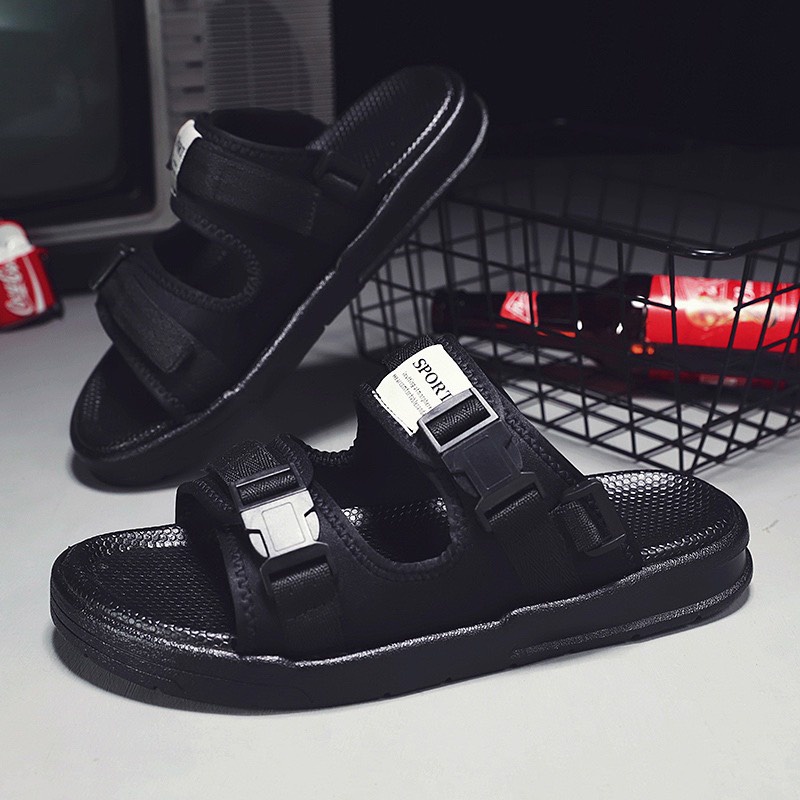 Sandal Nam 2 Quai Bấm - quai hậu nam học sinh 2 quai ngang Trơn Mẫu Mới