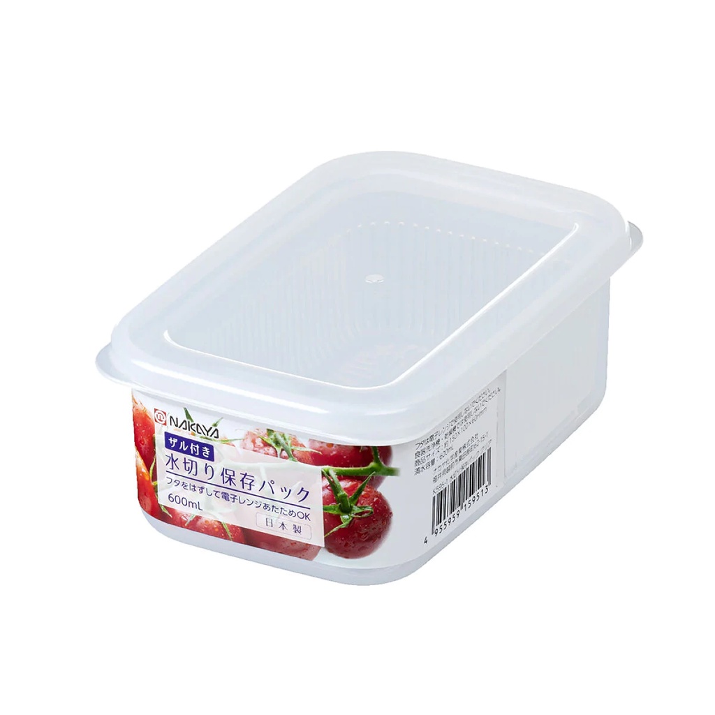 Daiso Hộp Nhựa Đựng Thực Phẩm Drainer Storage Pack Clear 10X15X6Cm (Cái)