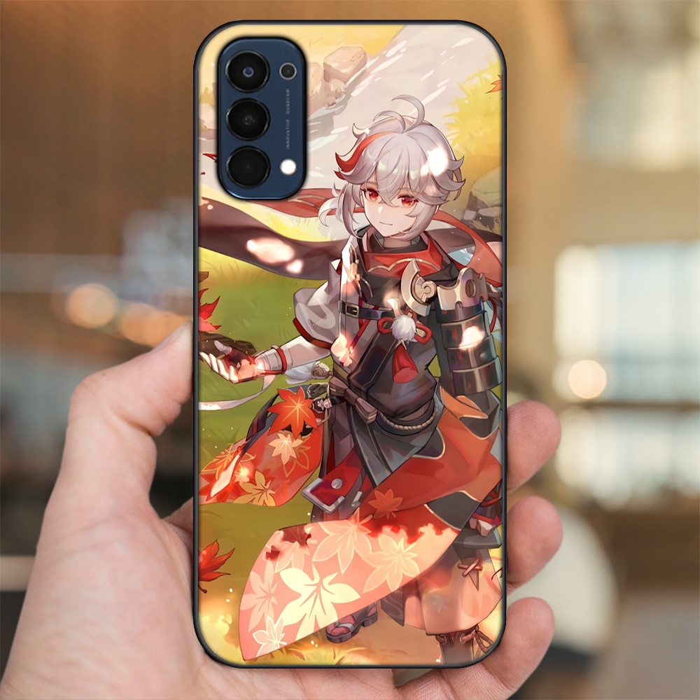 Ốp lưng Oppo Reno 4 viền đen in hình Kazuha Genshin Impact