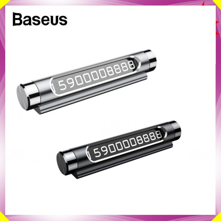 ✟Bảng số điện thoại trên ô tô, xe hơi nhãn hiệu Baseus - 2 màu: Đen và Bạc Mã: ACNUM Hàng Nhập Khẩu Chính Hãng