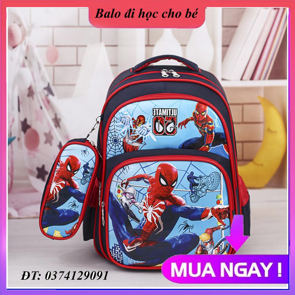 Balo cho bé trai chất ĐẸP, nhiều ngăn cho học sinh cấp 1 tiểu học đi học thoáng khí, quai mềm, chống