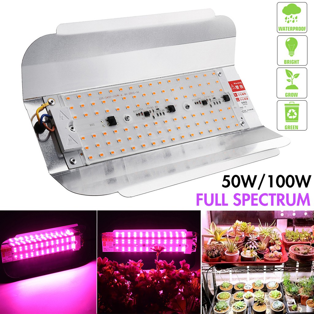 Đèn LED phát triển 50 / 100W Đèn LED trồng cây không thấm nước Đèn chiếu sáng lũ lụt cho nhà kính trong nhà