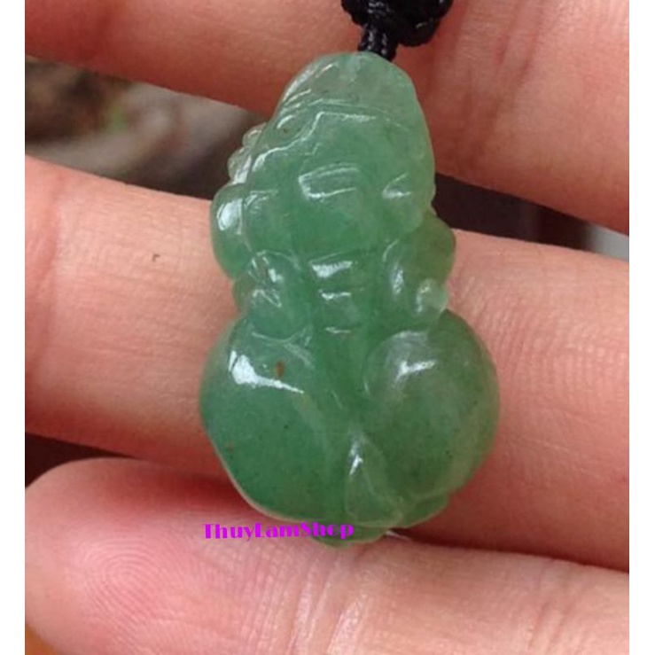 Vòng cổ tỳ hưu đá Xanh chế tác thủ công tự nhiên kích hoạt cung tài lộc