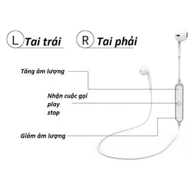 Tai nghe Bluetooth S6 không dây - có mic - kiểu dáng thể thao