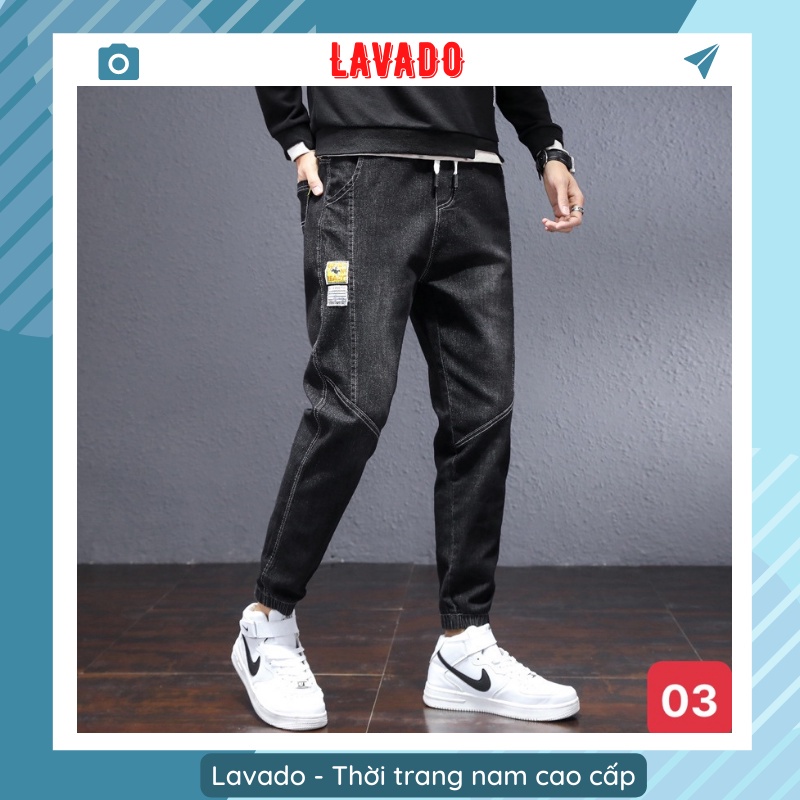 ✁✱Quần jean jogger nam màu đen đậm bo chân không rách gối chất liệu bò cao cấp co dãn 4 chiều from dáng baggy skinny Q54