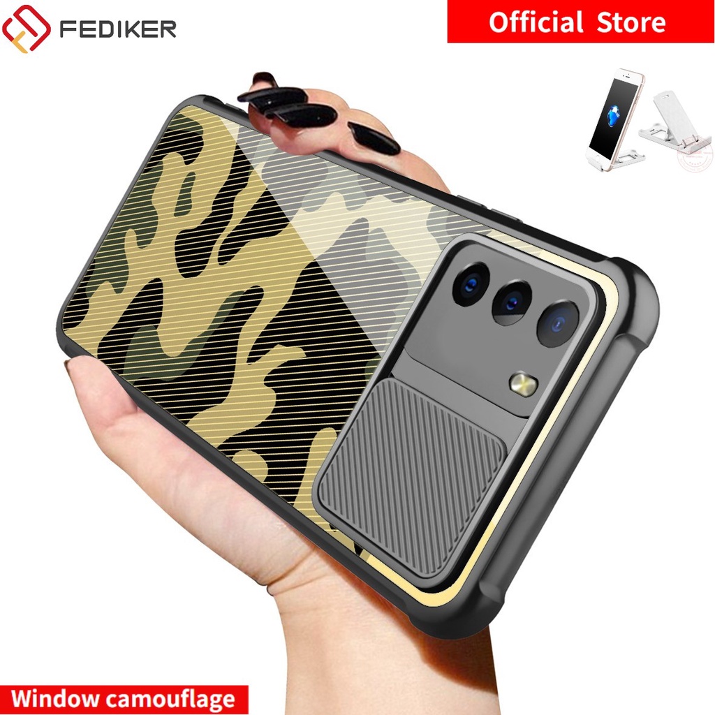 FEDIKER Ốp Điện Thoại Mềm Trong Suốt Có Túi Khí Chống Sốc 【 Window camouflage】Cho ốp lưng Xiaomi POCO M3/Redmi 9T