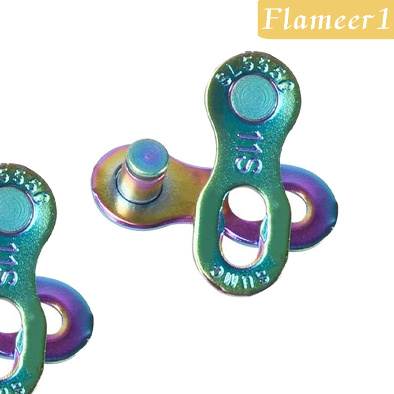 [FLAMEER1]2Pair 9/10/11/12Speed Bicycle Bike Master Chain Link Joint 9 Speed Colorful