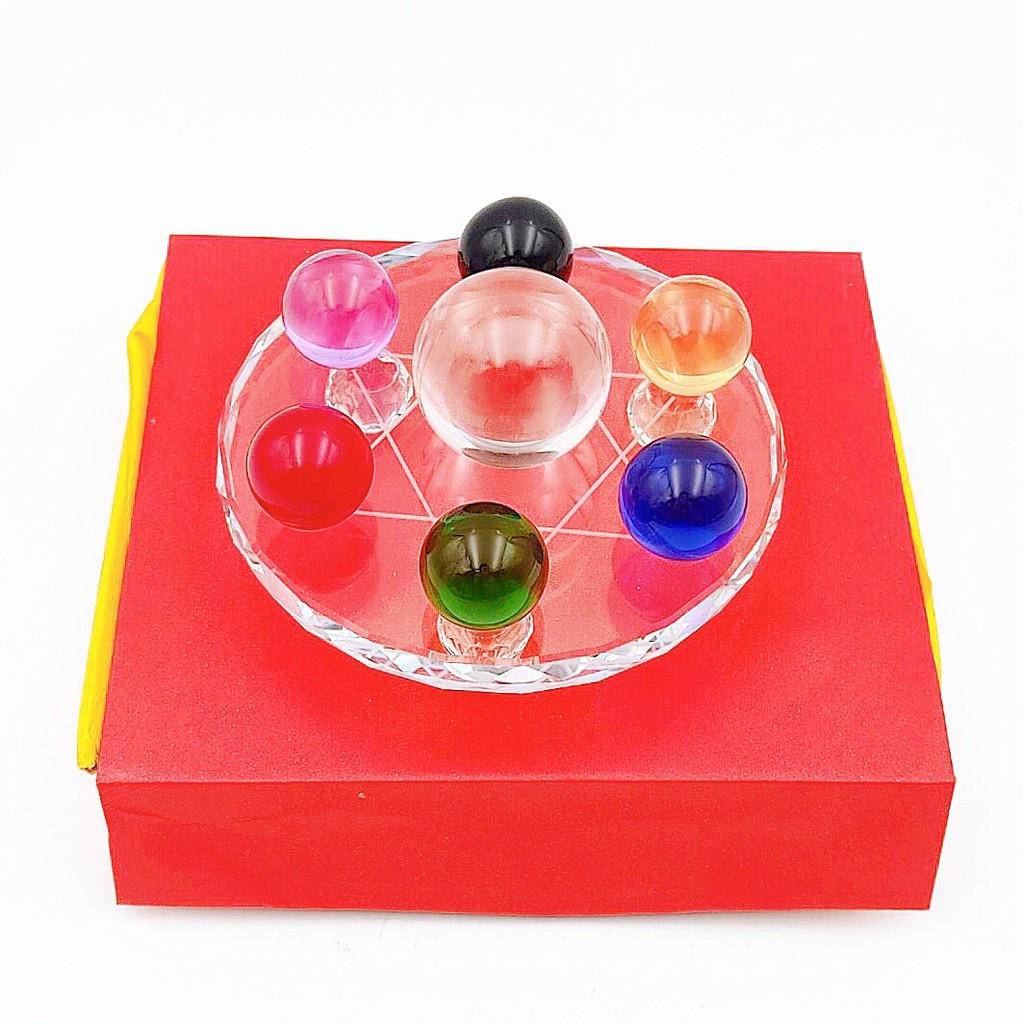 Bộ thất tinh trận thủy tinh 7 màu phong thủy tài lộc | BigBuy360 - bigbuy360.vn